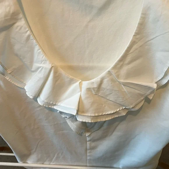 Marc New York White Ruffled Bib Collar Blouse - Picture 3 of 4